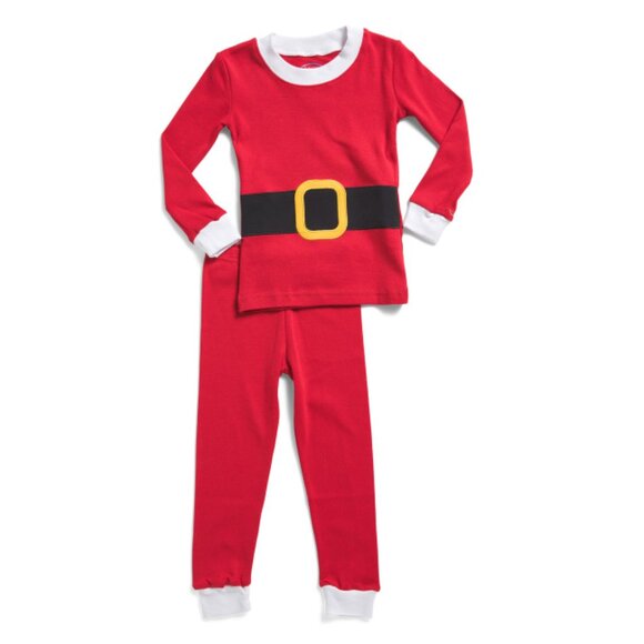 SARA'S PRINTS Multi Toddlers 2pc Santa Belt Pajama Set - Picture 1 of 2